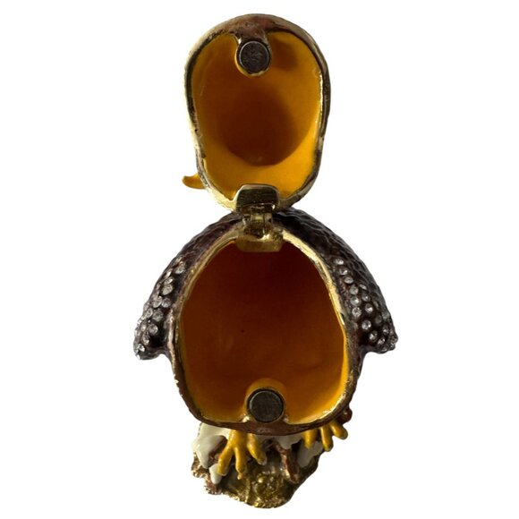 Decorative Bald Eagle Trinket Box With Rhinestone Accents & Hinged Storage - Picture 3 of 3